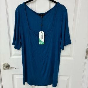 Universal Standard Blue Relaxed Short Sleeve Tee